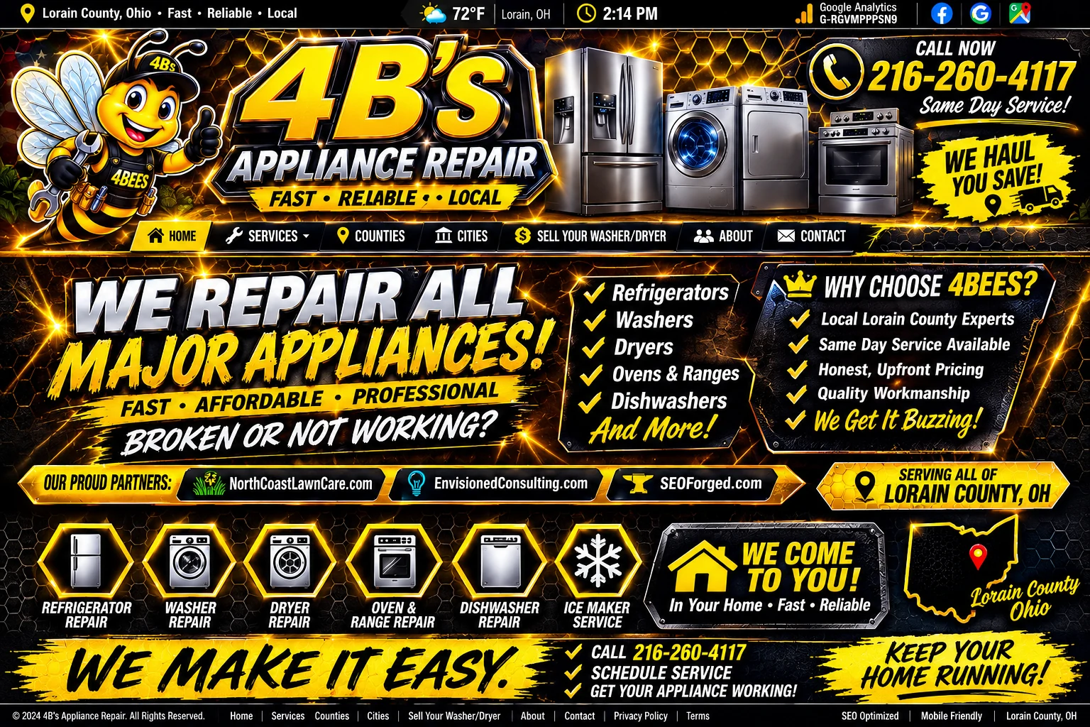 4Bees Lorain County Ohio appliance repair visual